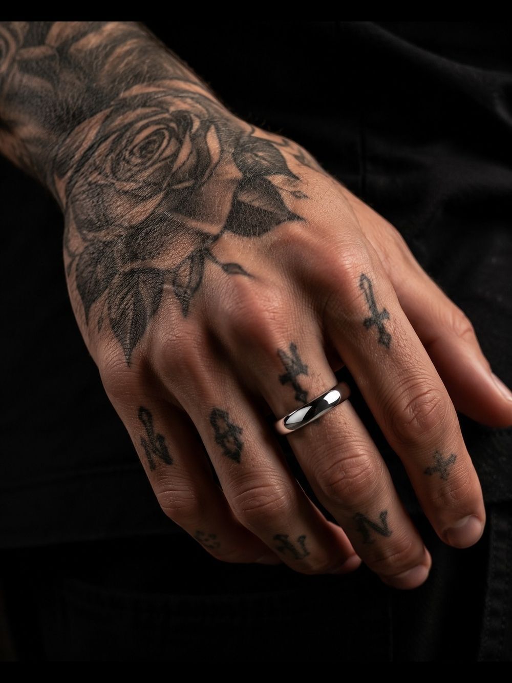Mens Stainless Steel Engagement Ring